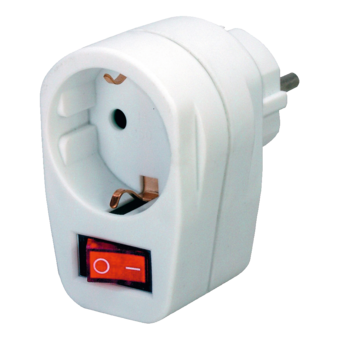 Adapterstecker Schutzkontakt mit Schalter