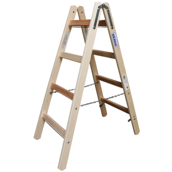 Krause Stabilo Professional Sprossen-Doppelleiter 2 x 4 Holz