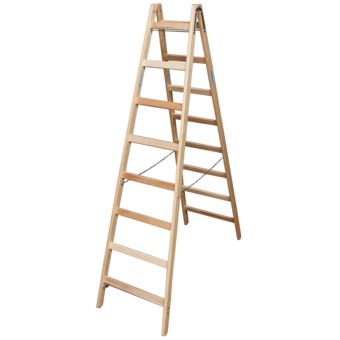 Krause Stabilo Professional Sprossen-Doppelleiter 2 x 8 Holz