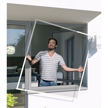 Insektenschutz-Spannrahmen für Fenster Weiß 100 x 120 cm
