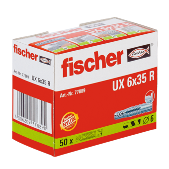 Dübel UX 6 x 35 R mit Rand, 50 Stk.