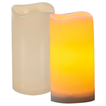 LED Kerze Outdoor Ø 10 x H 20 cm, Weiß