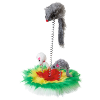 Katzenspielzeug Mouse Swing, Fellmaus auf Feder