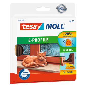 tesamoll® E-Profil Gummidichtung Braun oder Weiß 6 m