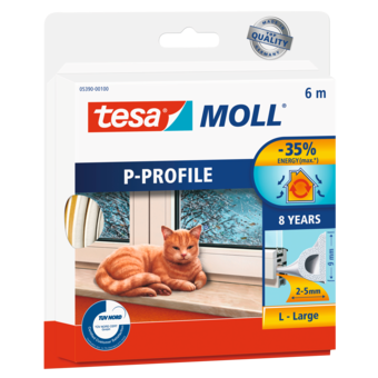 tesamoll® P-Profil Gummidichtung Braun oder Weiß 6 m