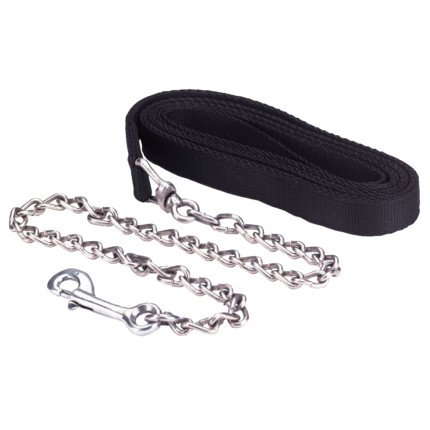 Führleine mit Kette, Schwarz, 250 cm