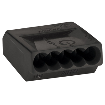 Steckklemme / Installationsklemme 5x1,5-2,5 mm² Grau 25 Stk.