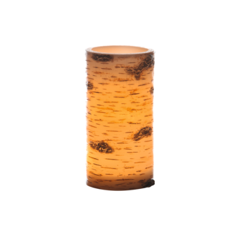 Leuchtkerze LED im Birkendesign Höhe H 15 x Ø 10 cm