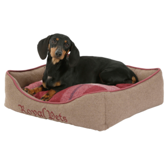 Kuschelbett Royal Pets Braun/Rot L 50 x B 40 x H 15 cm