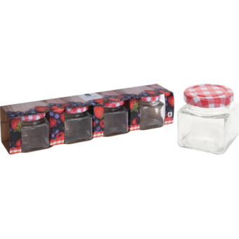 Einkochglas eckig 75 ml 4-TLG