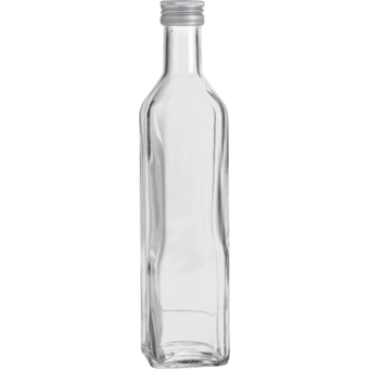 Flasche 4-Kant mit Verschluss 500 ml