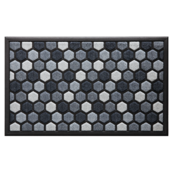 Fußmatte Hexagon Grautöne L 75 x B 45 cm