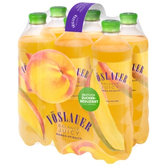Mineralwasser Vöslauer Balance Juicy Mango-Pfirsich 6 x 0,75 l