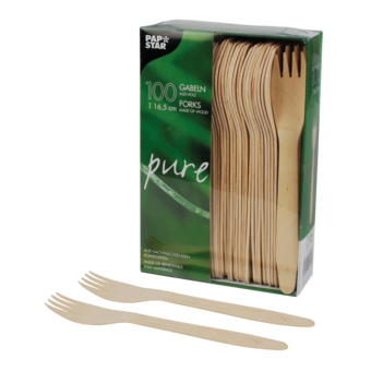 Gabeln Holz pure 100 Stück