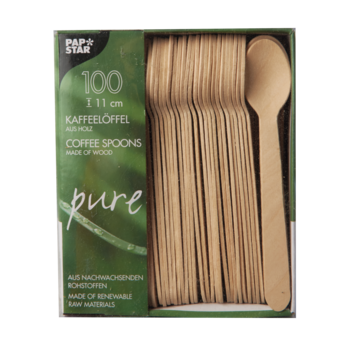 Kaffeelöffel Holz pure 100 Stück