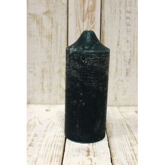 Kerze Rustic Dunkelgrün 10 x 25 cm