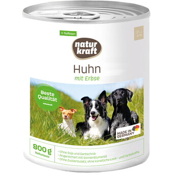 Naturkraft Frischfleisch Hund Geflügel mit Erbsen 800g Dose