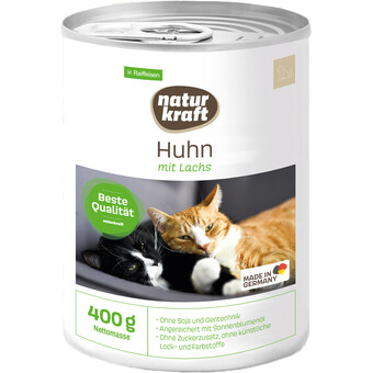 Naturkraft Katze Nassfutter Huhn mit Lachs 400g