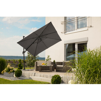 Pendelschirm Rhodos Twist 270 x 270 cm anthrazit