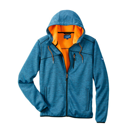 Strickfleece Hoodyjacke Blau Gr. L