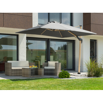 Pendelschirm “Rhodos Twist Woody“ 300cm anthrazit