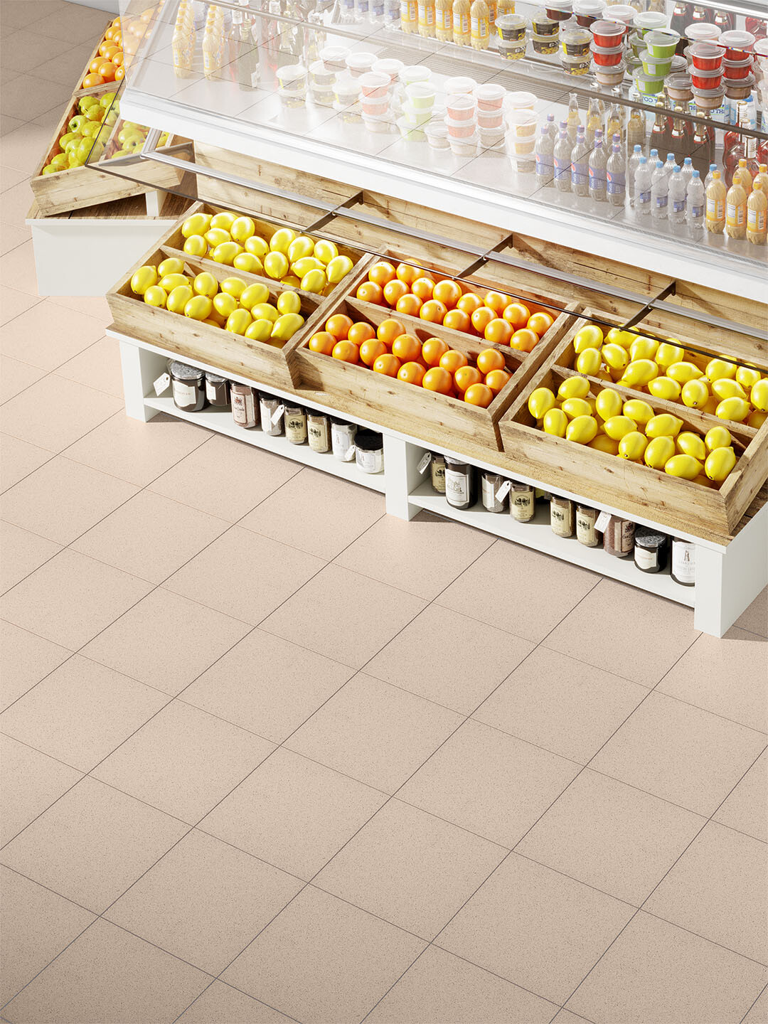 Bodenfliese L 29,7 x B 29,7 cm Weiß-Beige