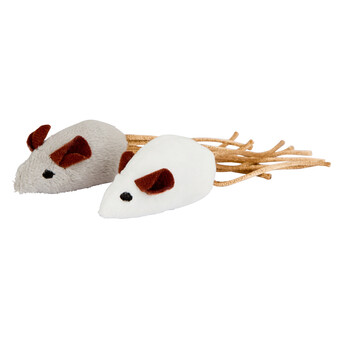 Spielmaus weiß und grau 7 x 4 cm 2 Stück