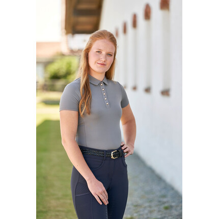 Poloshirt F/S2023 Damen, light graphite Gr. XS