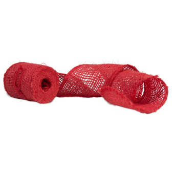 Dekoband Jute 6 x 300 cm Rot